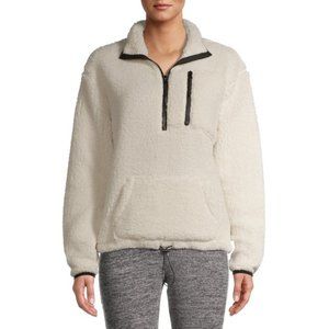 No Boundaries Juniors Half-Zip Faux Sherpa Pullover